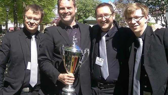 Die erfolgreichen Musiker aus dem Kreis Kronach (von links): Tobias Partheymüller, Mario Fehn, Roman Steiger, Maximilian Klug (nicht mit auf dem Bild: Alexander Ritz, Markus Piontek). Foto: Gerd Fleischmann