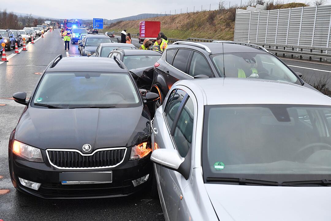 Massenunfall auf der A73 bei Breitengüßbach