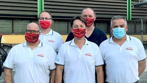 Die bisherige ist auch die neue Führung. Auf der Jahresversammlung bestätigten die 45 anwesenden Mitglieder des ESC Haßfurt (von links) Frank Terhar, Jens Amarell, Martin Reichert, Andreas Kurz und Holger Endres als gleichberechtigte Vorstände in ihren Ämtern.  Foto: Ralf Naumann