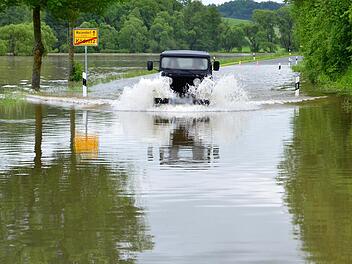Nach Starkregen sind die Mainauen zwischen Trebgast und Ködnitz immer schnell von Hochwasser betroffen.