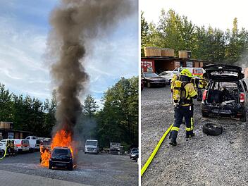 Sonnefeld: Auto geht in Flammen auf - 28-Jähriger schiebt qualmendes Auto davon Sonnefeld: Auto geht in Flammen auf - 28-Jähriger schiebt qualmendes Auto davon