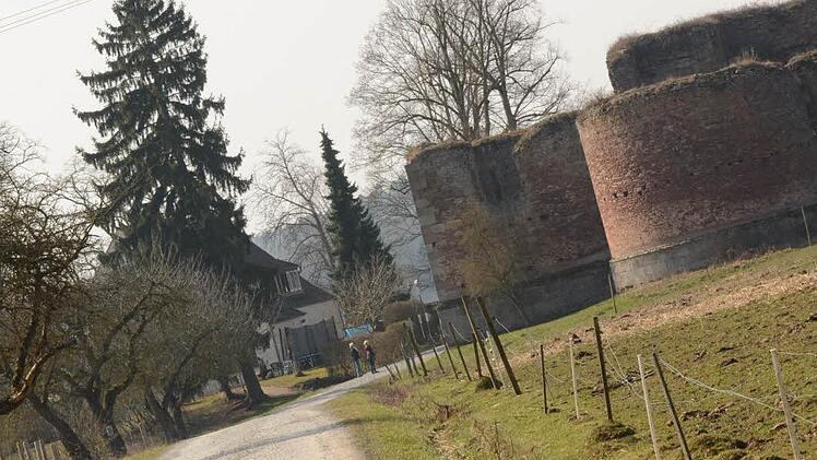 Kilometer 19: An der Saalebrücke in Euerdorf geht es für die Halbmarathon-Läufer zurück nach Ramsthal. Die Marathonis müssen zwei Kilometer hinauf zur Ruine Aura (im Bild) klettern. Über die steilen Stufen des Klosters Aura führt die Strecke wieder an der Saale entlang nach Elfershausen.
