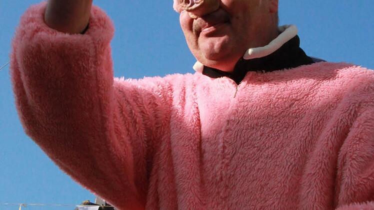 Ebensfelds Zweiter Bürgermeister Hauke Petersen ging ganz in Rosa.