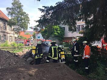 Noch ist unklar, wie der Kleinbrand auf der VHS-Baustelle ausgelöst wurde. Foto: Stefan Wicklein