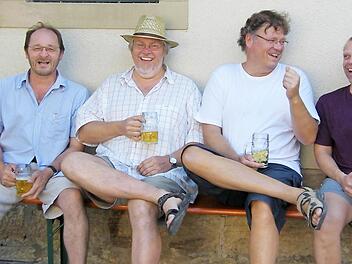 Sie wollen am Samstagabend Spaß haben mit dem Publikum - "Midlife Special" mit Christoph Steinhard, Christoph Lemberg, Andreas Halboth und Tim Schwarzmeier. Foto: Andreas Halboth