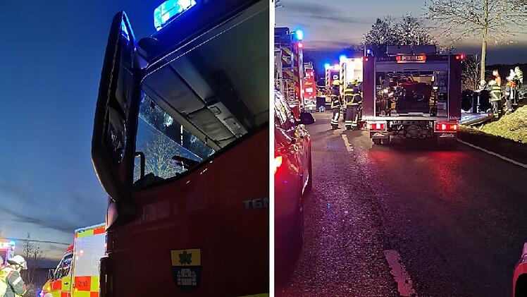 B303 bei Tambach: 73-J&auml;hrige bei schwerem Unfall in Auto eingeklemmt - Feuerwehr muss T&uuml;ren aufschneiden