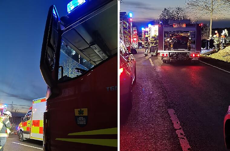 B303 bei Tambach: Vollsperrung nach schwerem Unfall - Feuerwehr muss Fahrerin aus Auto bergen