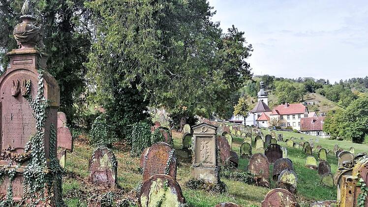 Blick über den jüdischen Friedhof in Pfaffenhausen. Sigismund von Dobschütz