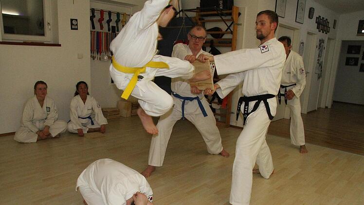 Demonstration der Körperbeherrschung im Weisendorfer Dojo: Taekwon-Do ist deutlich mehr als "nur" eine Kampfsportart. Es geht um Konzentration, Kraft und einer Einstellung zum Sport, aber auch zum alltäglichen Leben.    Fotos: Michael Busch