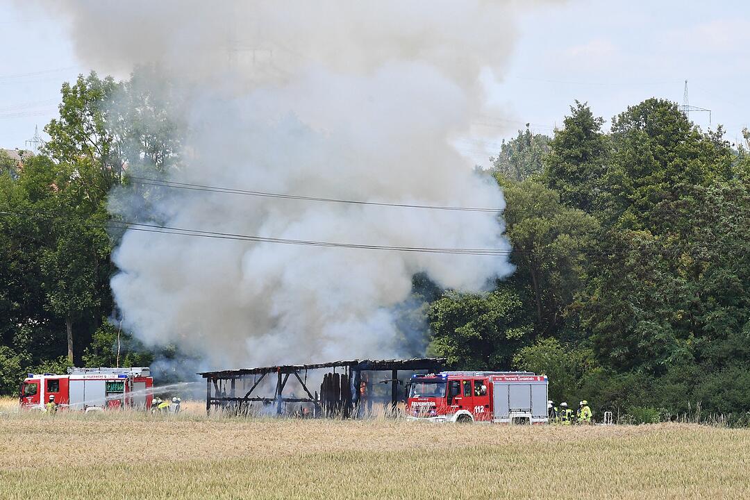 Scheunenbrand bei Memmelsdorf im Landkreis Bamberg