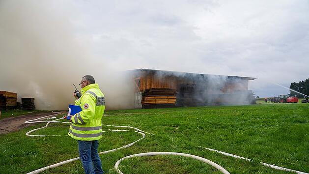 Foto: Brand einer Lagerhalle in Prebitz
