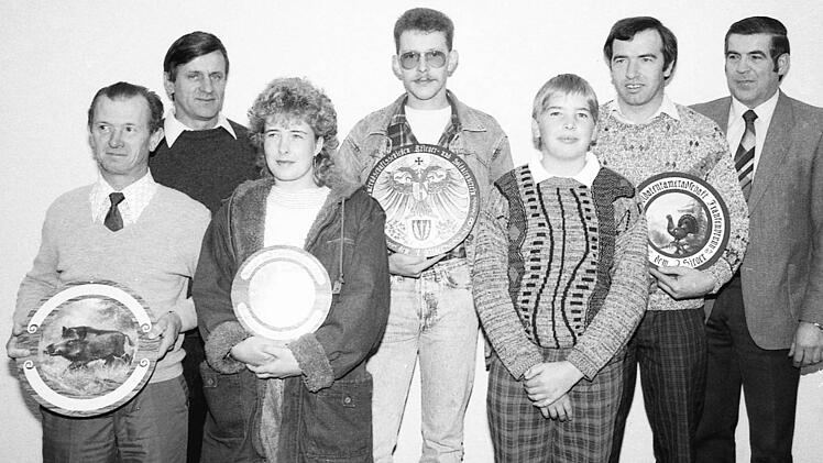 Erstes Kameradschaftsschie&szlig;en der Krieger- und Soldatenkameradschaft Frankenbrunn: Unser Bild zeigt (von links): Anton Heinrich, Vorsitzenden Edwin Meder, Sabine Lantow, Bernd Vonroth, Michael Ebert, Gerhard Ebert und Alfred M&ouml;hres.