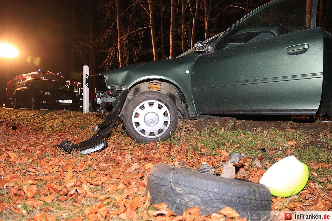 Schwerer Unfall wegen Wildwechsel bei Oberhaid