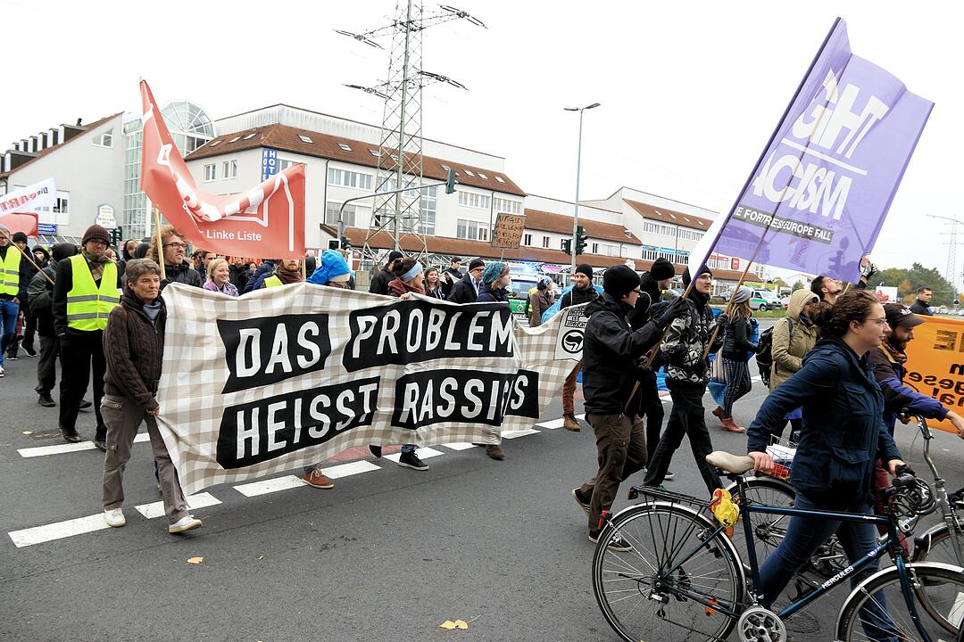 Linke Demo gegen Balkanzentrum Bamberg
