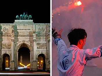 Fan stürzt bei Feierlichkeiten von Münchner Siegestor