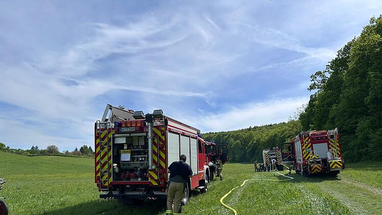 Waldbrand in Bamberg - Feuerwehr &uuml;ber Stunden im Einsatz