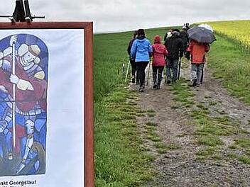 Einige wagemutige und wetterfeste Teilnehmer trotzten beim ersten Sankt-Georgslauf in Hellingen den Unbilden des Wetters und legten ihre Strecken als Läufer, Walker oder Wanderer zurück. Foto: Gerold Snater