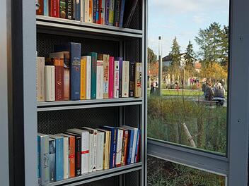 Die Bücherzelle im Hallstadter Stadtpark wartet auf Literaturfreunde.Thomas Michel