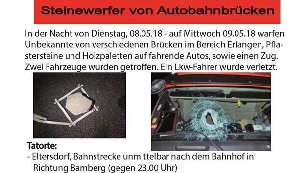 Der Fahndungsaufruf der Kriminalpolizei Erlangen - im nächsten Bild auch in Gänze zu sehen.  Foto: Polizei