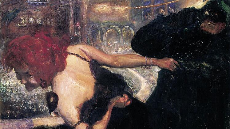 Max Slevogt: Totentanz / Maskentanz, 1896, Öl auf Leinwand, 102 x 123 cm