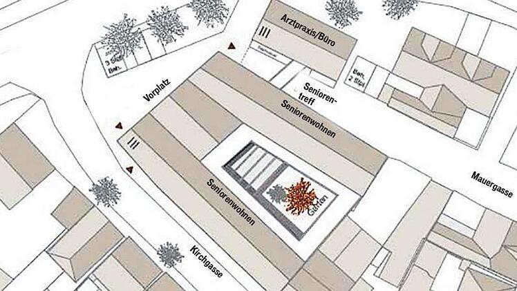 So wird die Neubebauung am Quartier Kirchgasse nach dem Plan der Wettbewerbssieger "Raum 3 Architekten" aussehen.Quelle: Stadt Lichtenfels