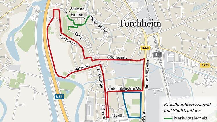 Auf dieser Karte sind die Straßensperrungen eingezeichnet. Grafik: Dagmar Klumb