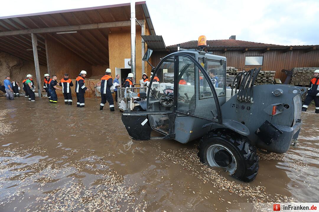 Schweres Hochwasser in Teilen Unterfrankens