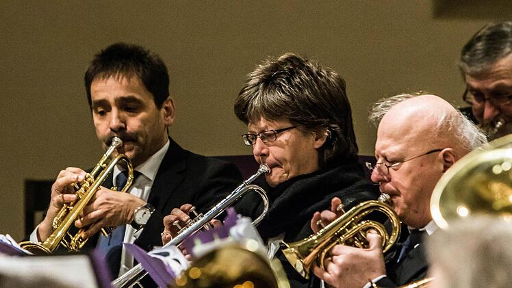Der Posaunenchor St. Moriz spielte unter Leitung von Peter Stenglein Bläsermusik aus alter und neuer Zeit. Foto: Jochen Berger