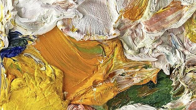 Aus der Serie &bdquo;Emotions&ldquo; ist dieses Bild von Akbar Akbarpour. Die Farbe ist zentimeterdick aufgetragen.