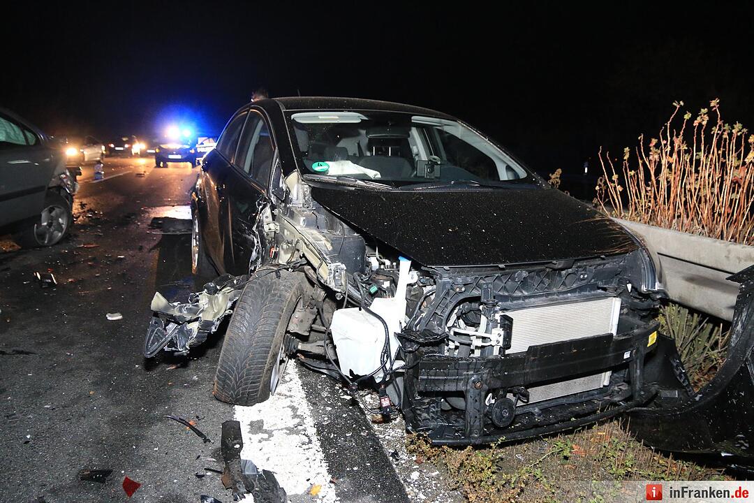Karambolage auf der A70 bei Oberhaid