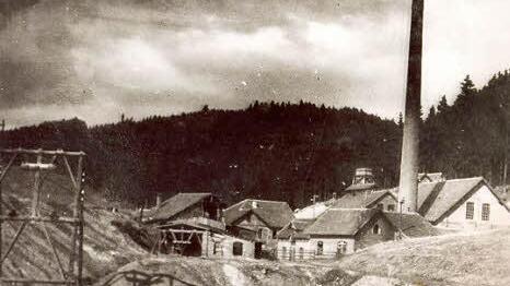 Die Reitscher Steinkohlengrube im Jahre 1922 mit Drahtseilbahn