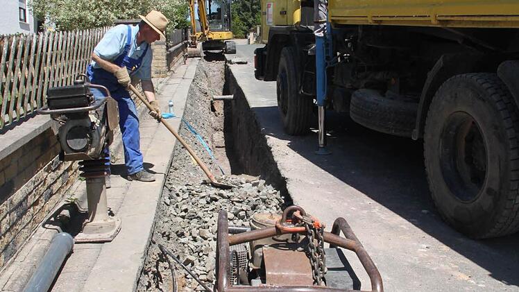 Die Baustelle Röthenstraße in Schwarzach.