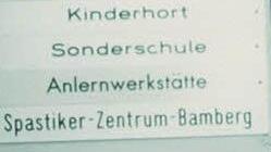 Dieses Schild verwies auf das 1967 gegründete "Spastiker-Zentrum Bamberg" Foto: Archiv Lebenshilfe