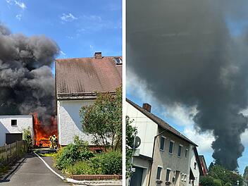 Wunsiedel: Flammen vernichten Carport bei Autobrand - "dichter schwarzer Rauch" über Wohnsiedlung Wunsiedel: Flammen vernichten Carport bei Autobrand - "dichter schwarzer Rauch" über Wohnsiedlung