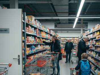 Supermarkt, Kundentoiletten, Toilette, Discounter