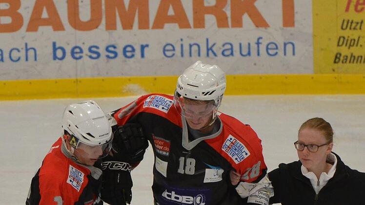 Konnte später weiterspielen:  Johan Larsson, der neue Verteidiger der Kissinger Wölfe.