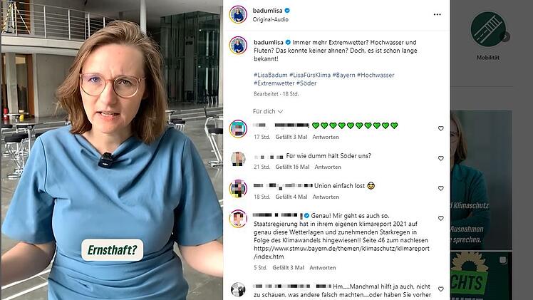 Bamberger Grünen-Politikerin platzt nach Söder-Aussage zu Hochwasser der Kragen - "so'n Hals"