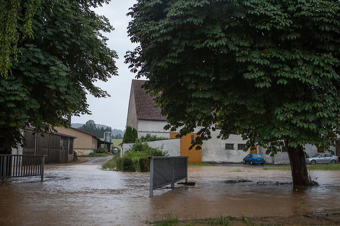 Gewitter: Wassermassen überfluten Landkreis Ansbach