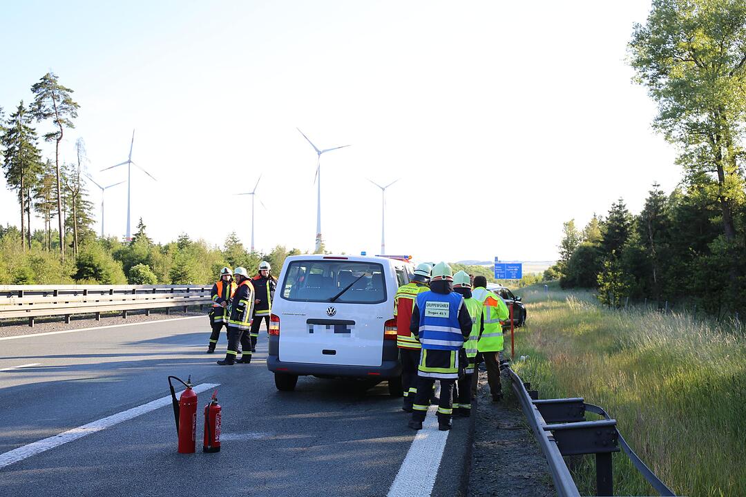 Hof: Schwerer Auffahrunfall auf der A72 bei Trogen
