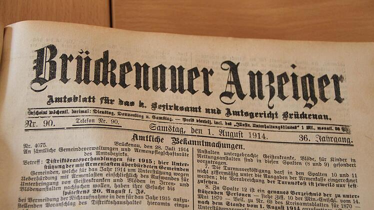 Vor 100 Jahren war der Brückenauer Anzeiger die erste Informationsquelle der Bürger. Ein Streifzug.