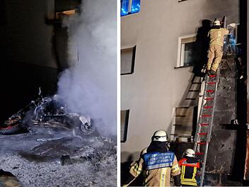 Bamberg: Motorrad in Flammen - "erhebliche Schäden" an Wohnhaus