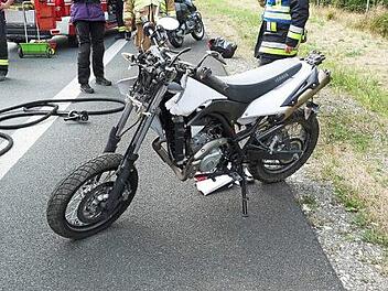 Das Motorrad nach dem Unfall
