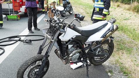 Das Motorrad nach dem Unfall