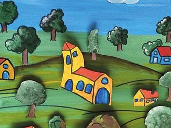 Die ausgestellten Bilder bestechen vor allem durch ihre intensive Farbgebung. Foto: Richard Sänger