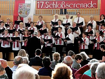Bei schlechtem Wetter weichen die Sänger für ihre Schlosshofserenade in die Halle aus. Foto: Johanna Blum