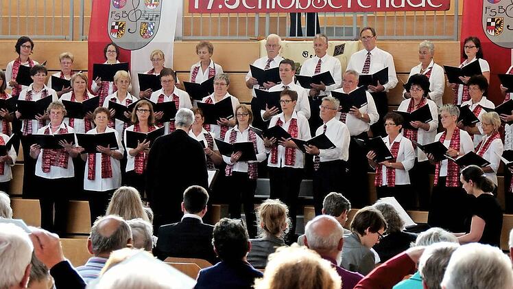 Bei schlechtem Wetter weichen die Sänger für ihre Schlosshofserenade in die Halle aus. Foto: Johanna Blum