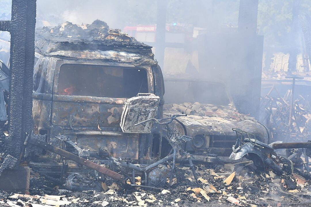 Scheunenbrand bei Memmelsdorf im Landkreis Bamberg