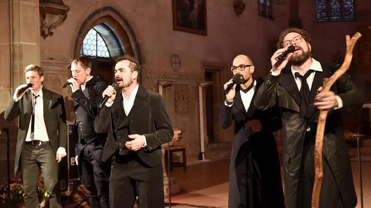 Sie begeisterten: die Viva-Voce-Sänger (von links) David Lugert, Matthias Hofmann, Bastian Hupfer, Jörg Schwartzmanns, Heiko Benjes.  sn