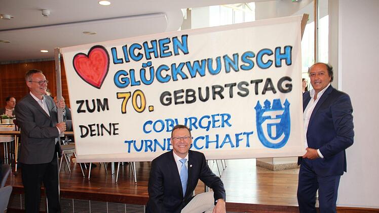 Auch eine Abordnung der Coburger Turnerschaft gratulierte "ihrem" Vereinspräsidenten.Oliver Schmidt