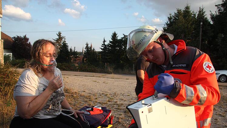 Szenen unangekündigten Übung der Feuerwehren Weisendorf und Großenseebach am Donnerstag, 20. September. Foto: Richard Sänger